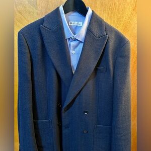 Banana Republic Blue Double-Breasted Blazer 100% Cotton